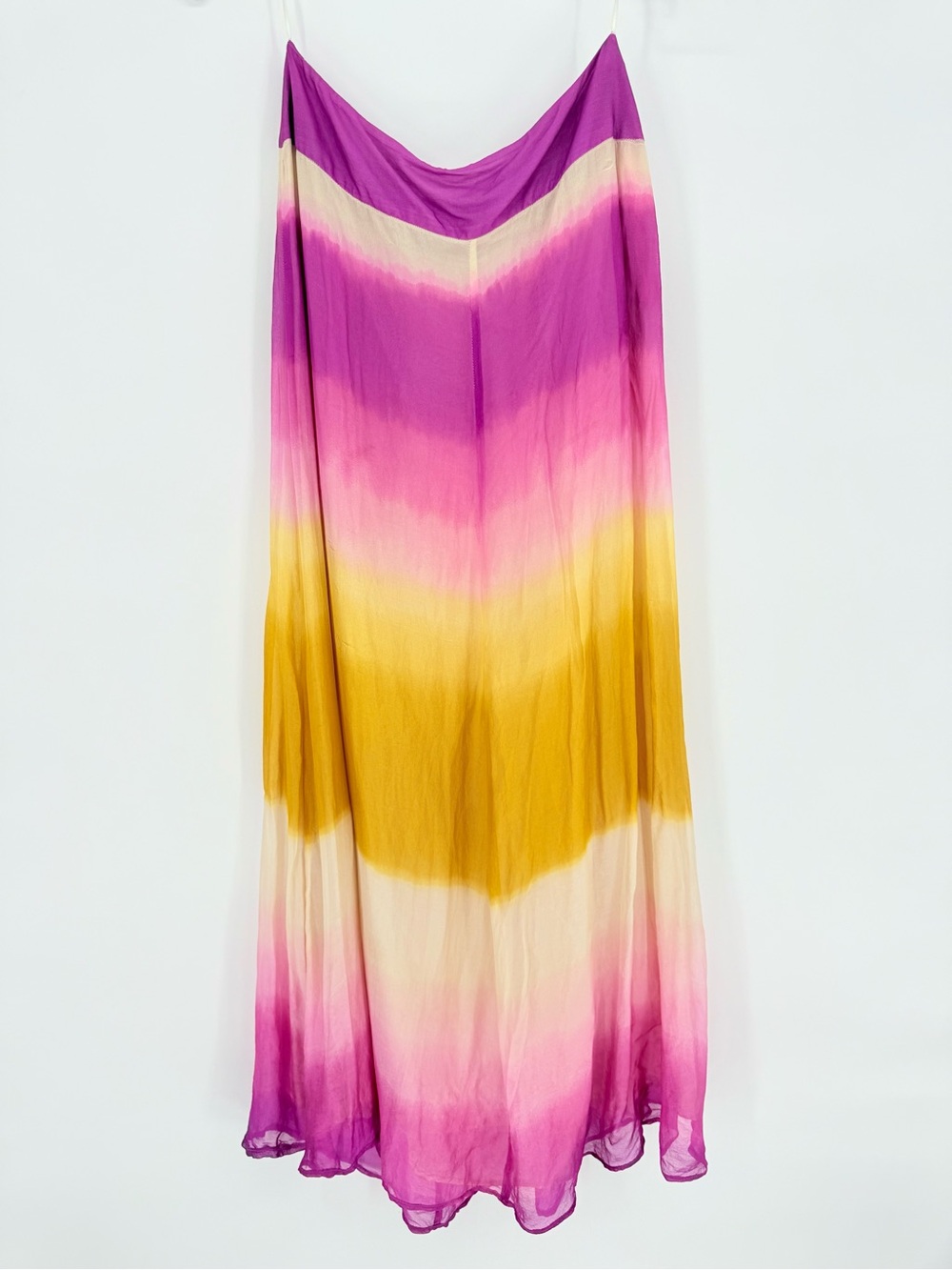 Massimo Dutti Silk Dip Dye Ombre Maxi Skirt EU 36 Small Sunset Boho Quiet Luxury